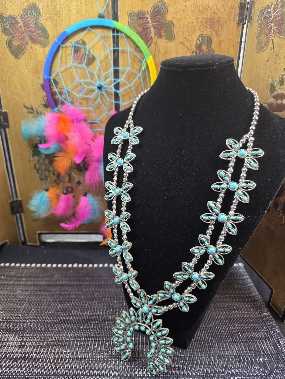 Southwest Inspired Squash Blossom Necklace